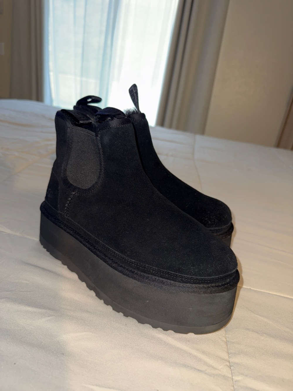 UGG Black Suede Platform Boots